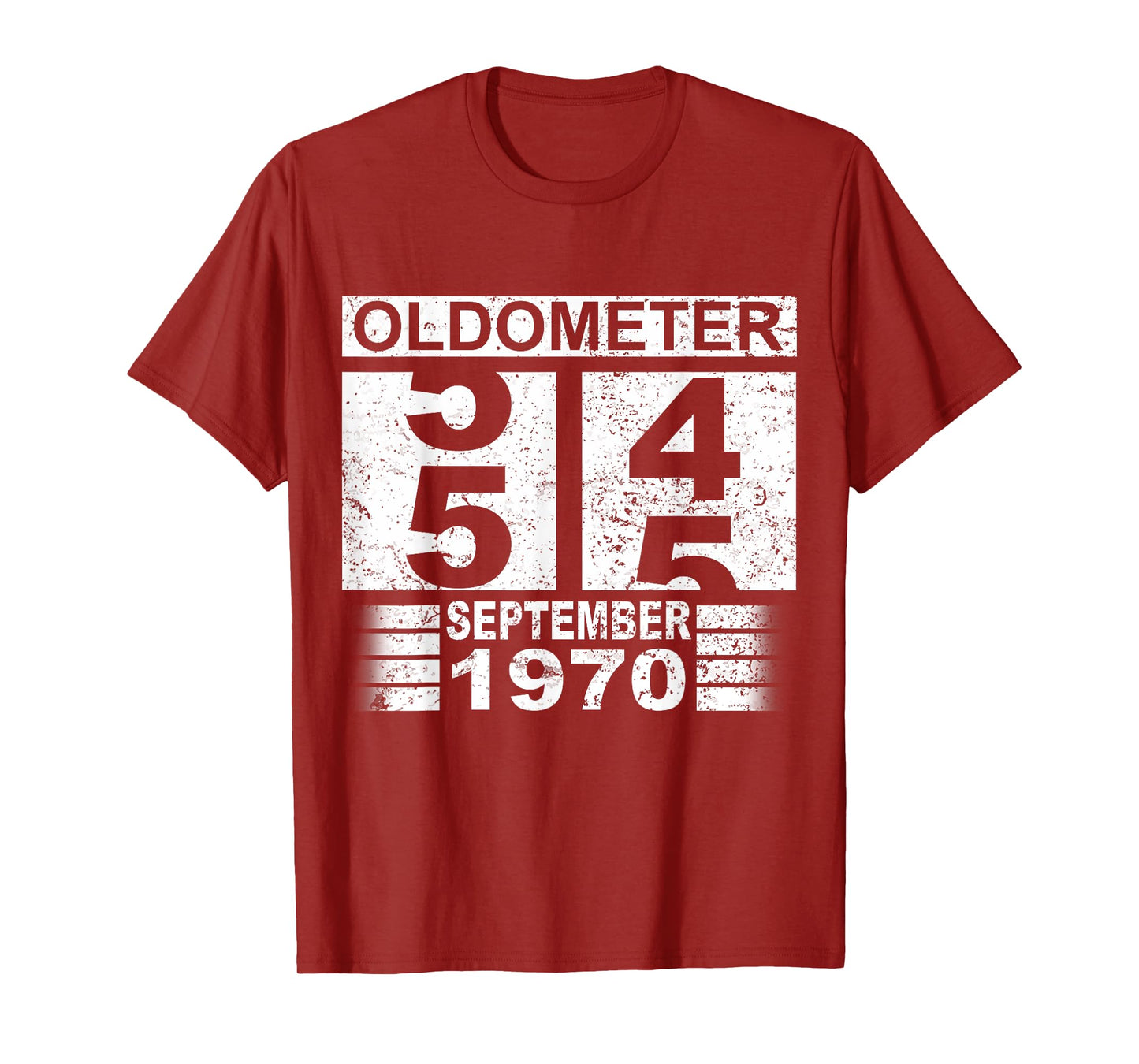 Oldometer 54-55 Born in September 1970 Funny 55th Birthday T-Shirt