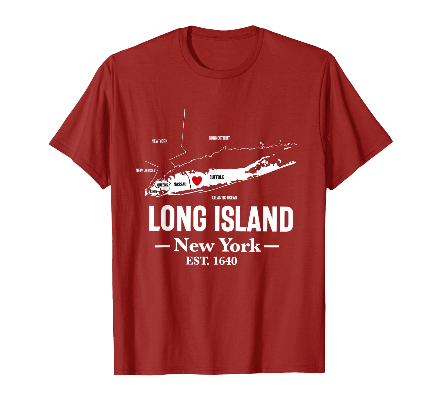 Long Island NY Souvenir Native Long Islander Map NYC T-Shirt