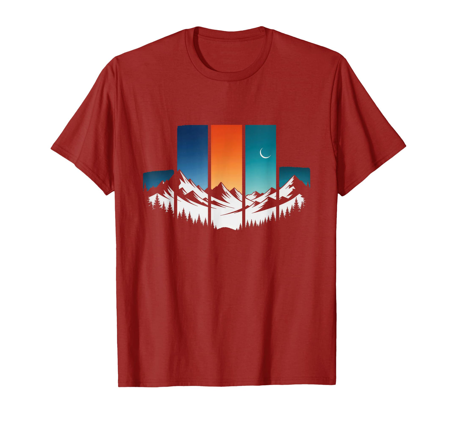 Trees Mountains Moon Adventure Outdoor Wildlife Forest T-Shirt