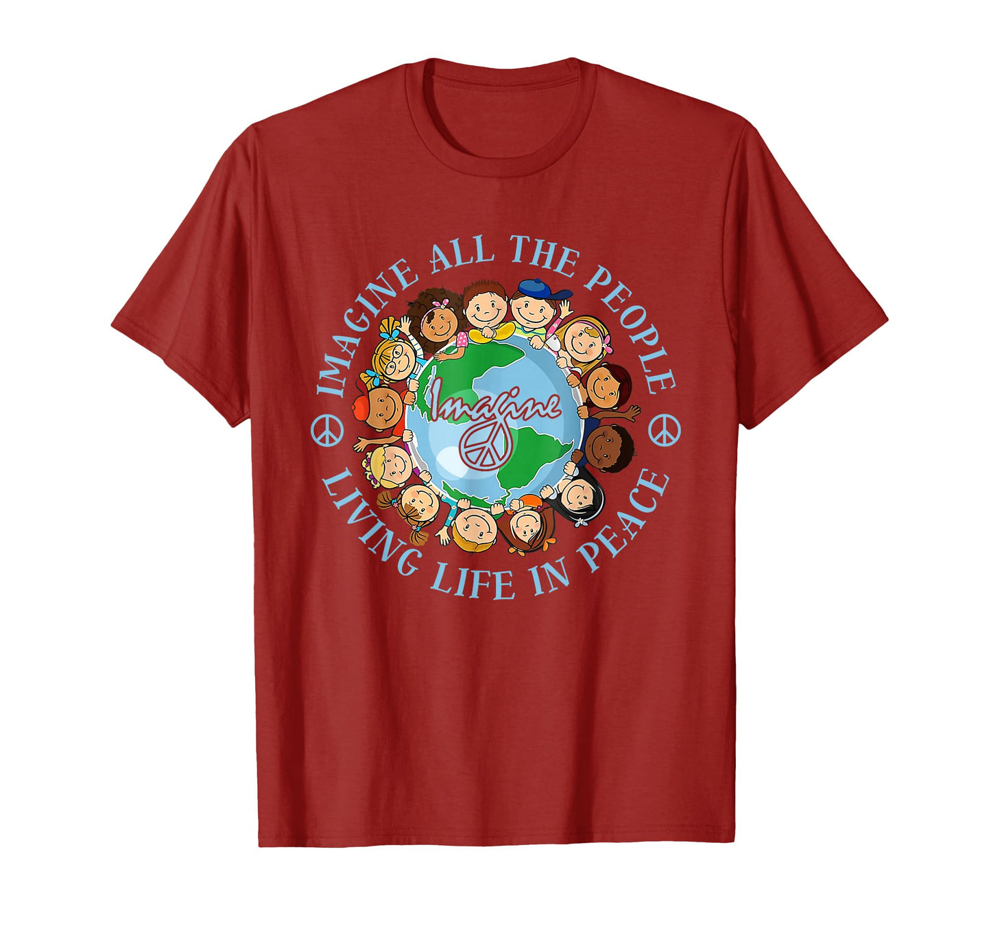 Imagine All The People Living Life Peace Earth Day 2024 Men T-Shirt