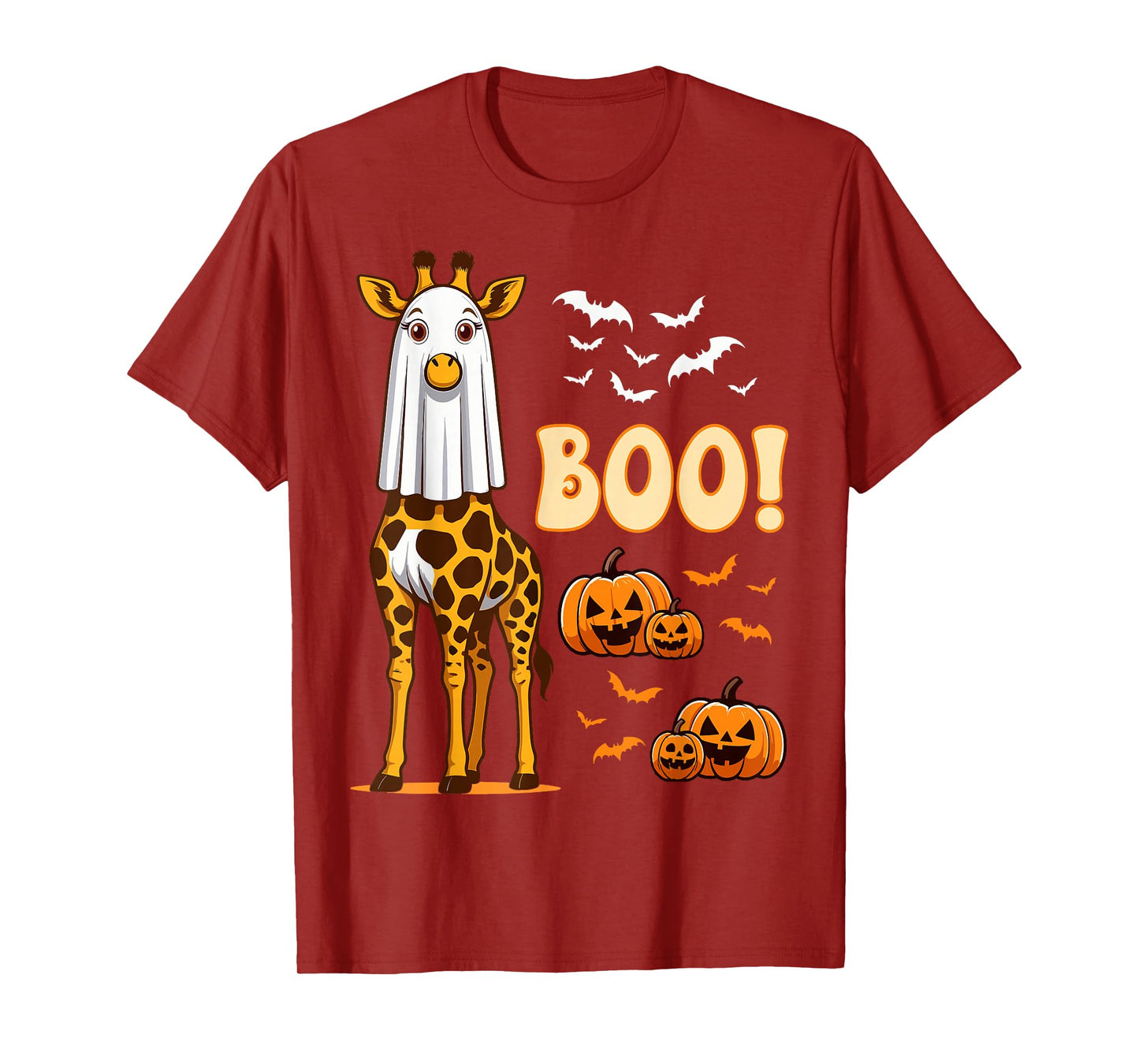 Giraffe Boo Ghost Costume Animal Funny Halloween Giraffe T-Shirt
