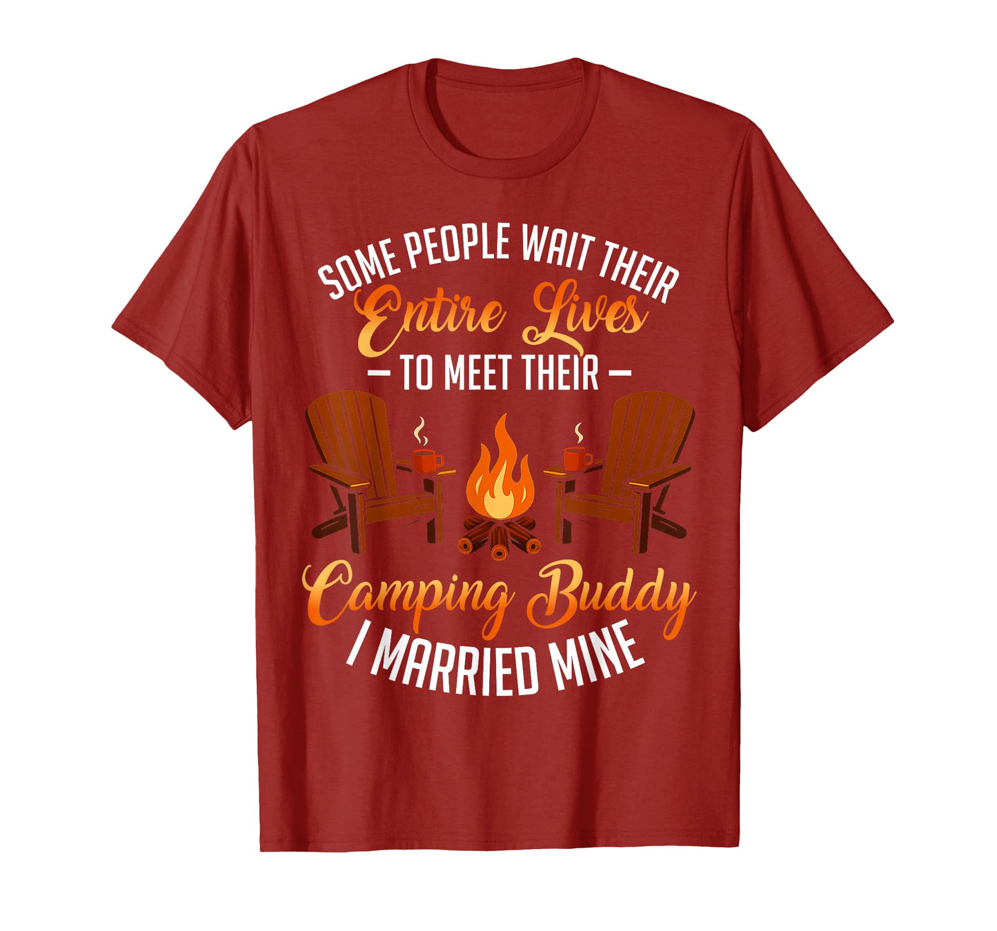 Funny Camping Buddy Husband Wife Matching Couple Camper Mens T-Shirt