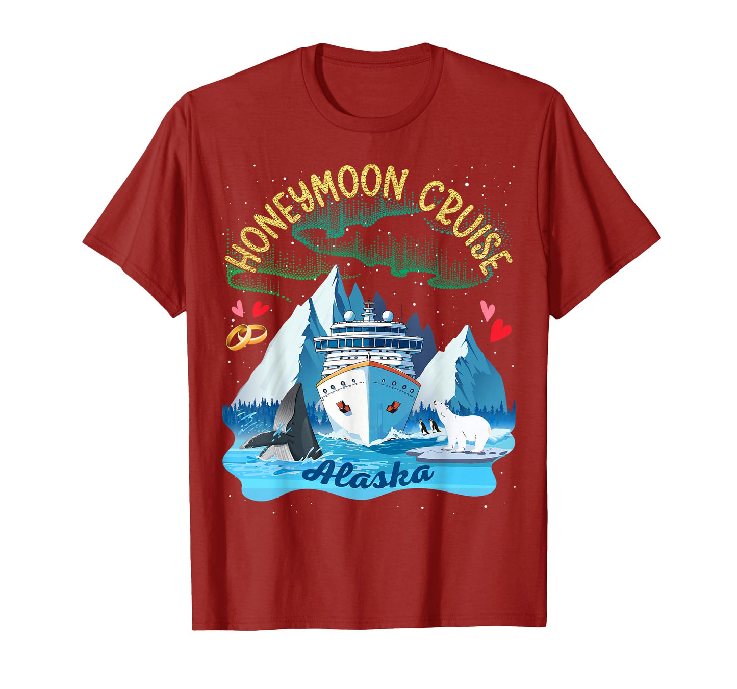 Alaska Honeymoon Cruise Match Couples Newlyweds Just Married T-Shirt