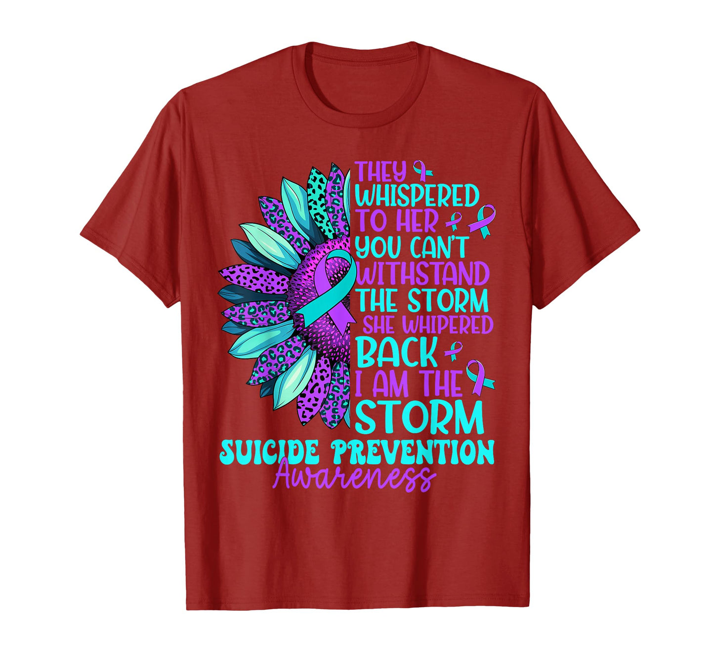 Vintage Sunflower Suicide Prevention Awareness Men Women T-Shirt