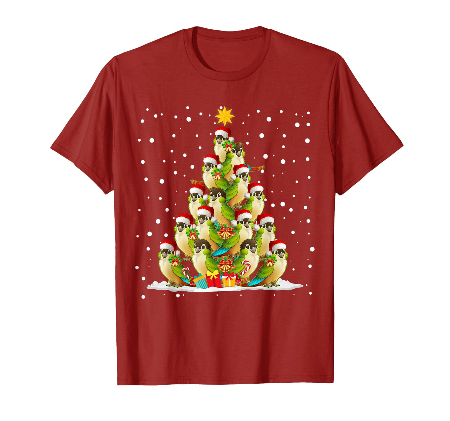 Green Cheek Conure Parrot Christmas Ornament Tree T-Shirt