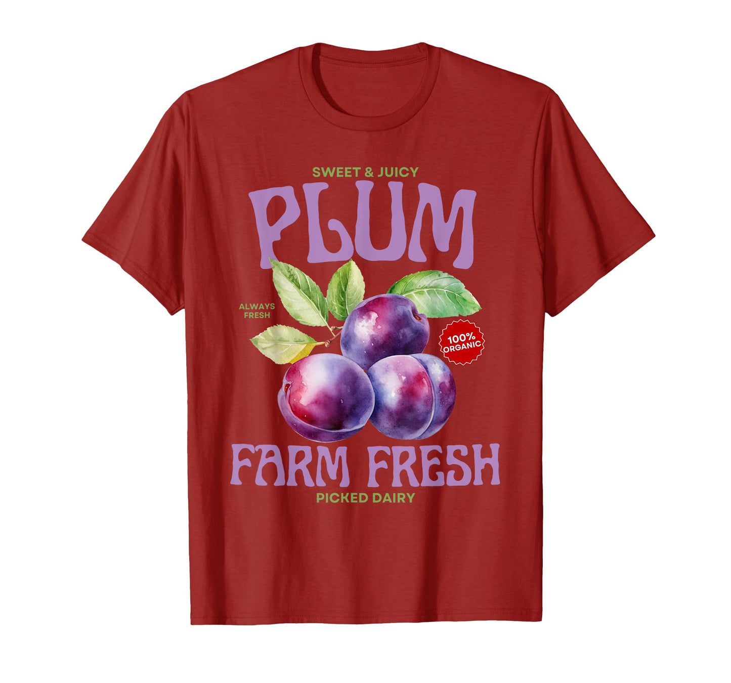 Plum Farm Fresh Farmers Harvest Organic Vintage T-Shirt