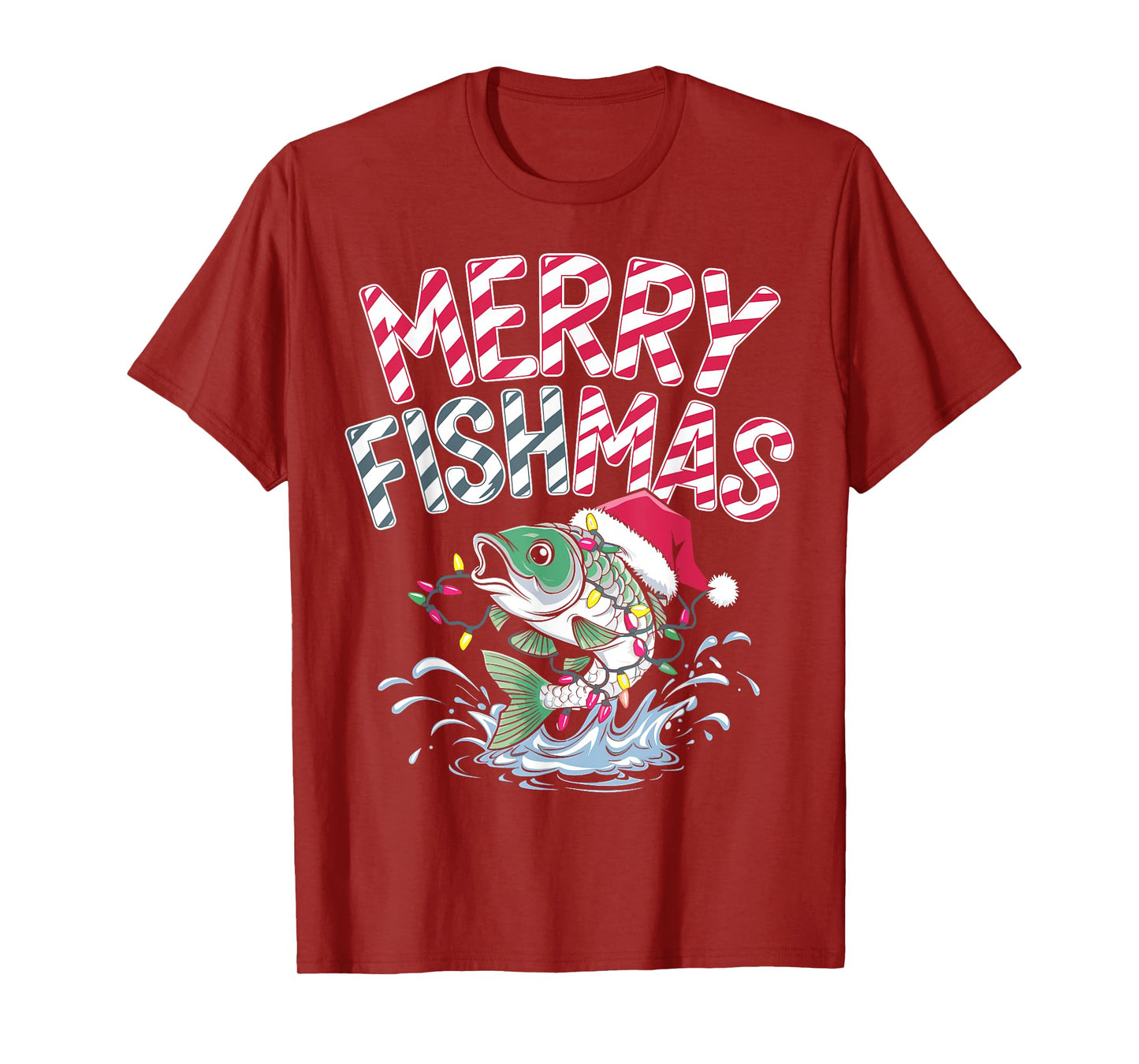 Merry Fishmas Santa Fishing Lovers Funny Fisherman Christmas T-Shirt