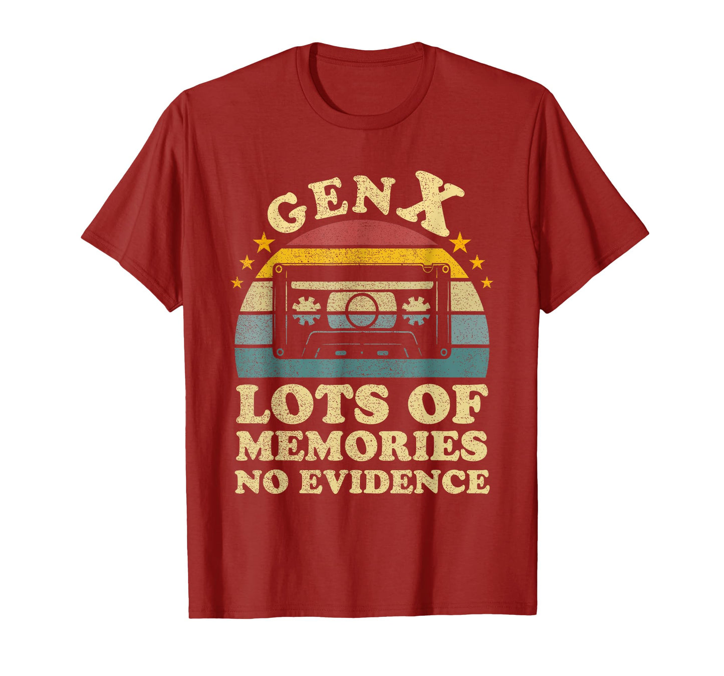Gen X Cassette Tape Lots of Memories No Evidence Vintage T-Shirt