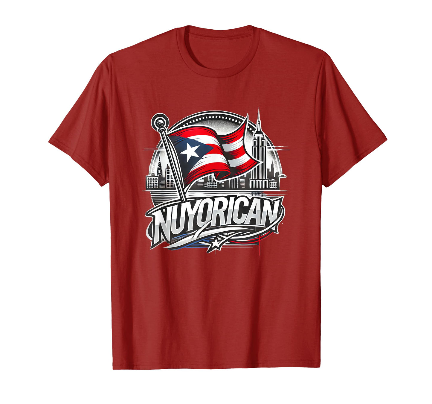 Nuyorican New York Puerto Rican Flag NYC City Backdrop Logo T-Shirt