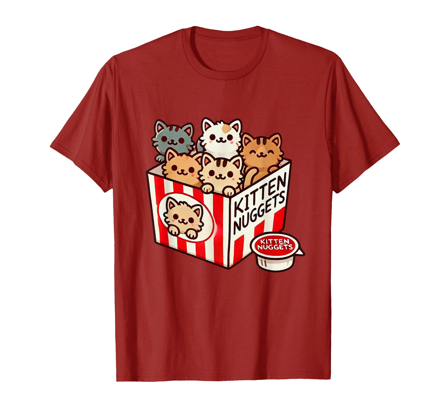 Kitten Nuggets Funny Cute Food Pun Cat Lover Chicken Nuggets Men Women Girls Kids T-Shirt