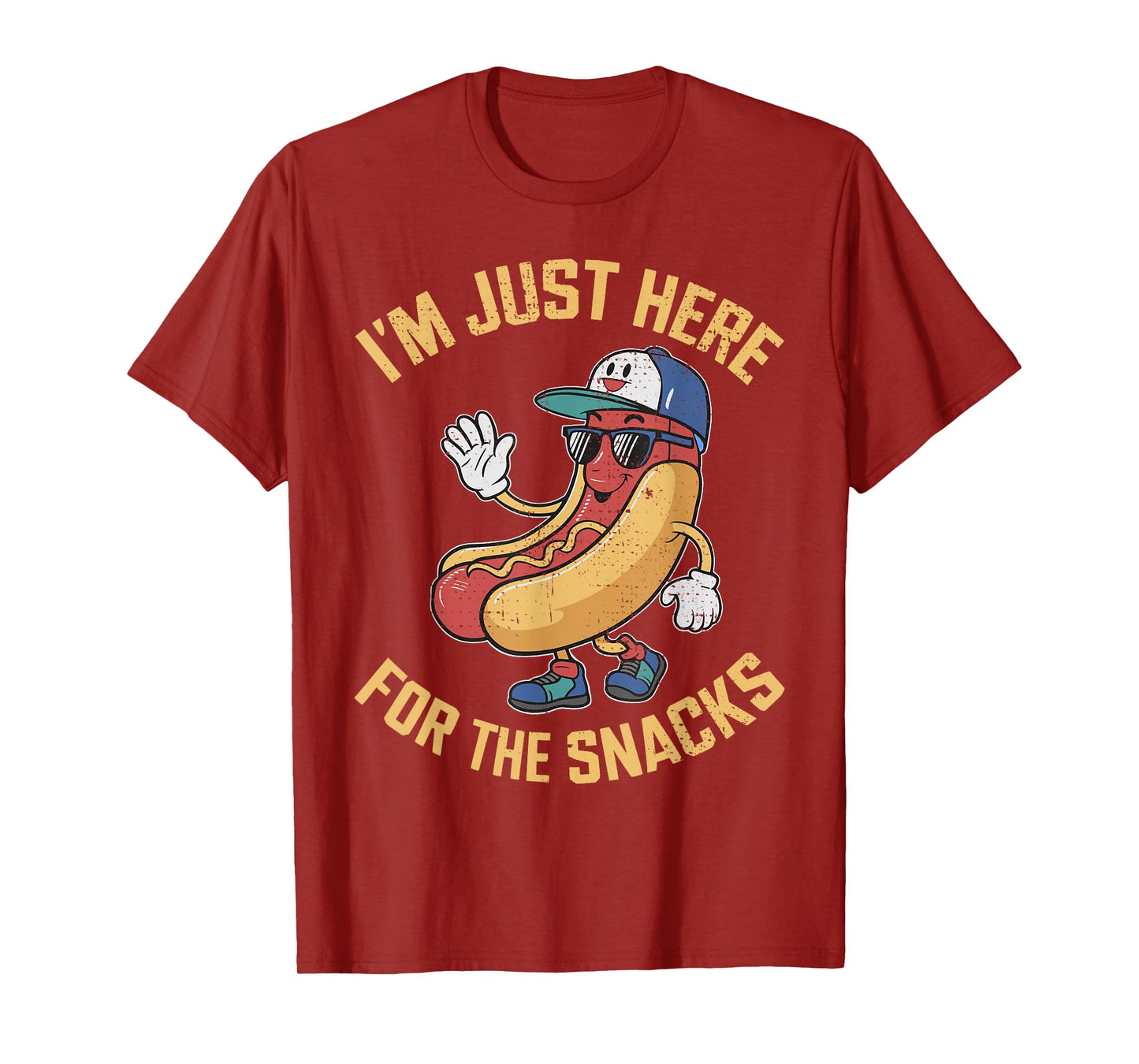 Funny I'm Just Here For The Snacks Football T-Shirt
