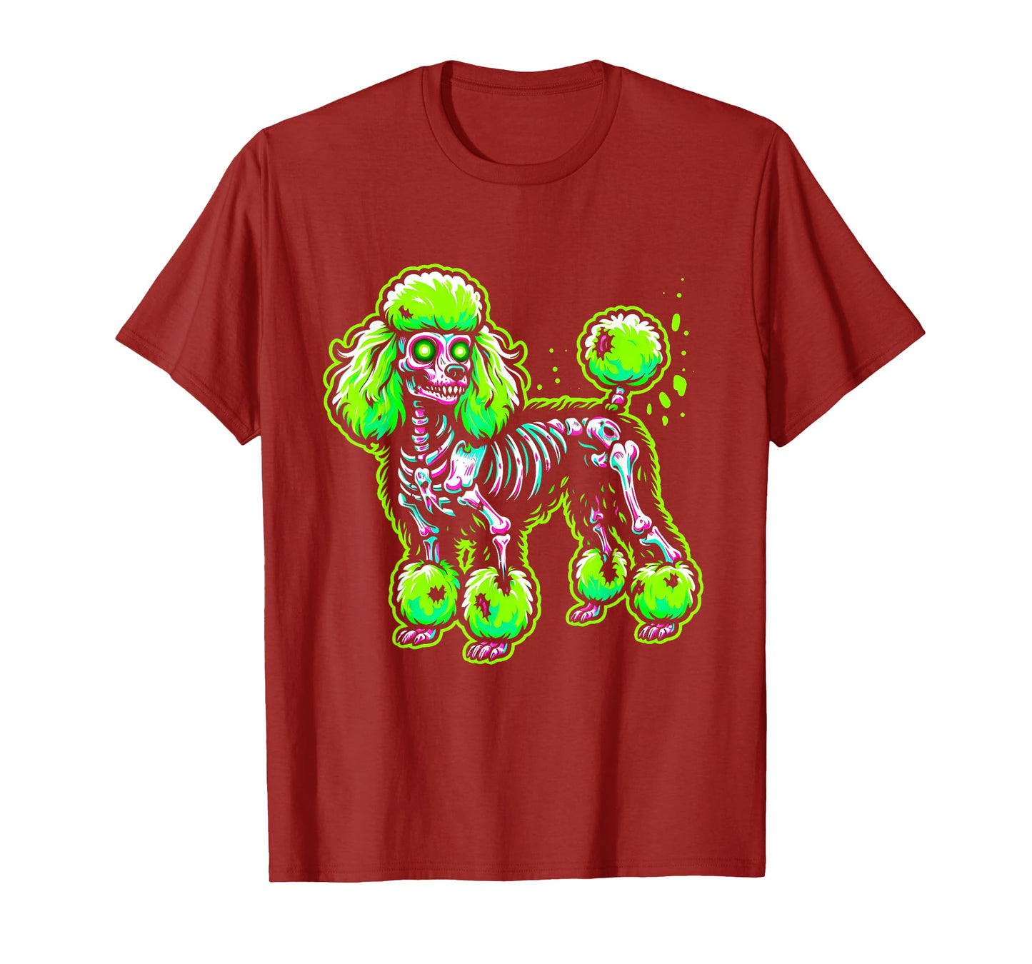 Zombie Poodle Dog Ghost Dark Halloween Horror Skeleton Gifts T-Shirt for Men Women Kids