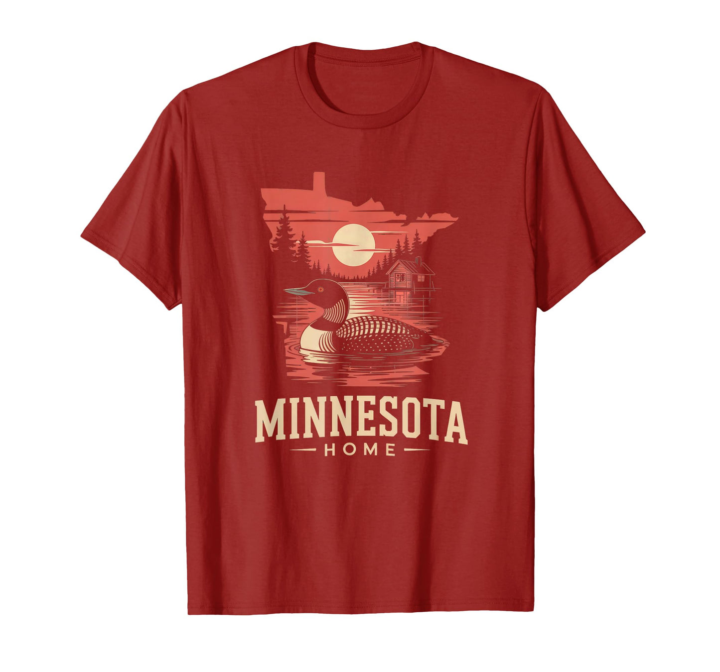 Minnesota Home Lake Loon MN Map Outline T-Shirt
