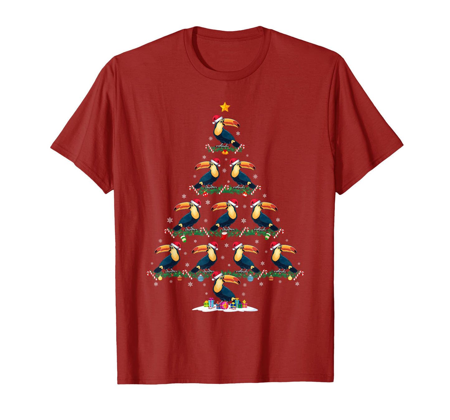 Toucans Christmas Tree Pajama Men Women Kids Ugly Xmas T-Shirt