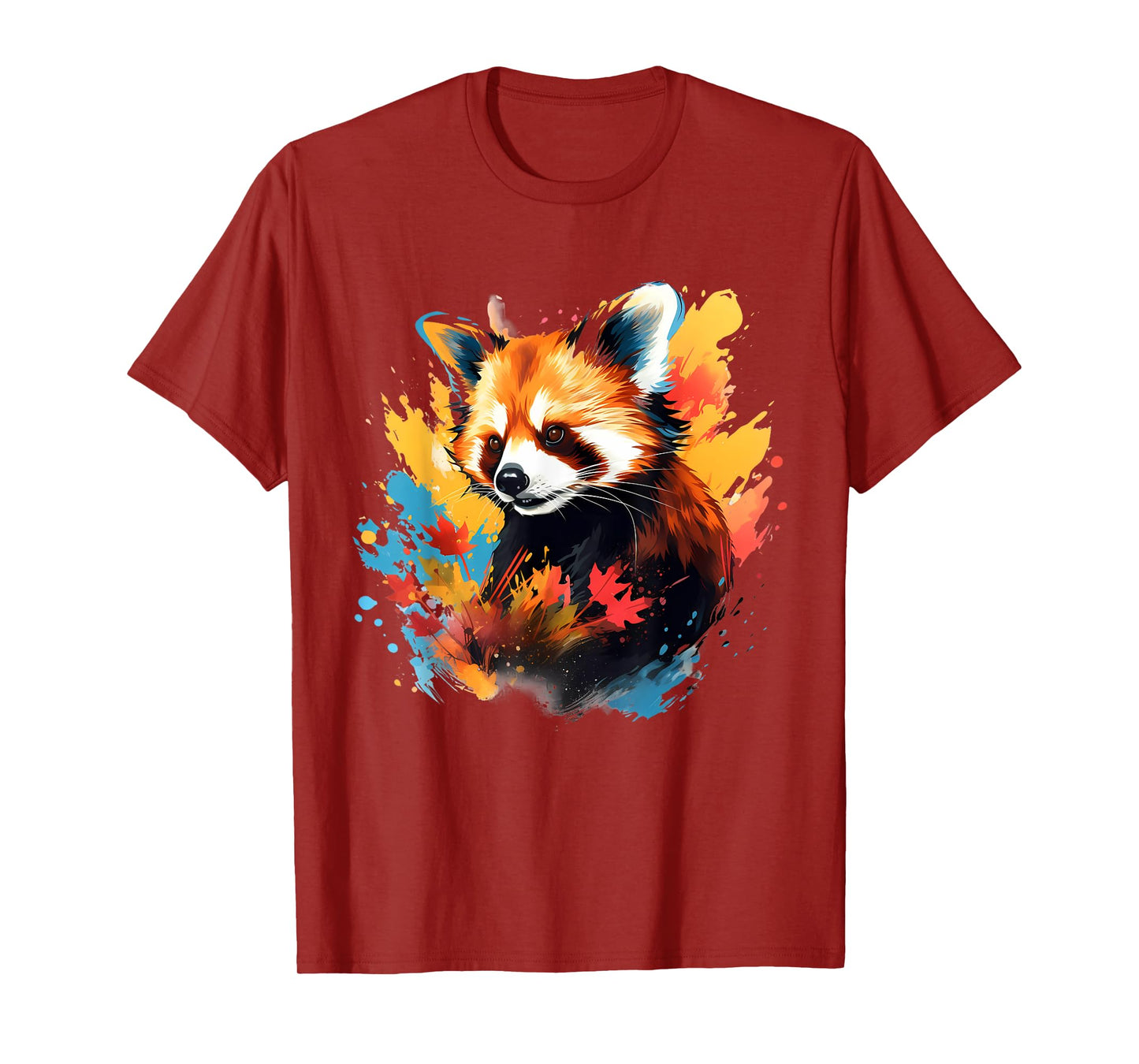 Red Panda Colorful Artwork Splash Wildlife Animal Lovers T-Shirt