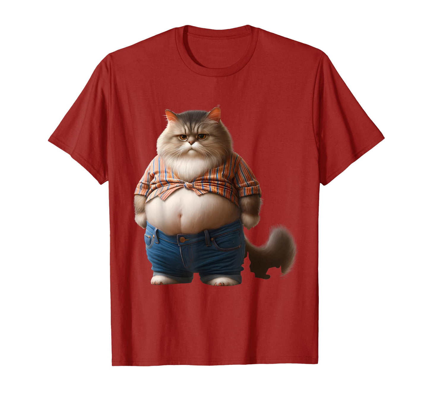 Funny Fat Cat Graphic Fat Kitten Design Chubby Cat Lover Men Women Girls Kids T-Shirt