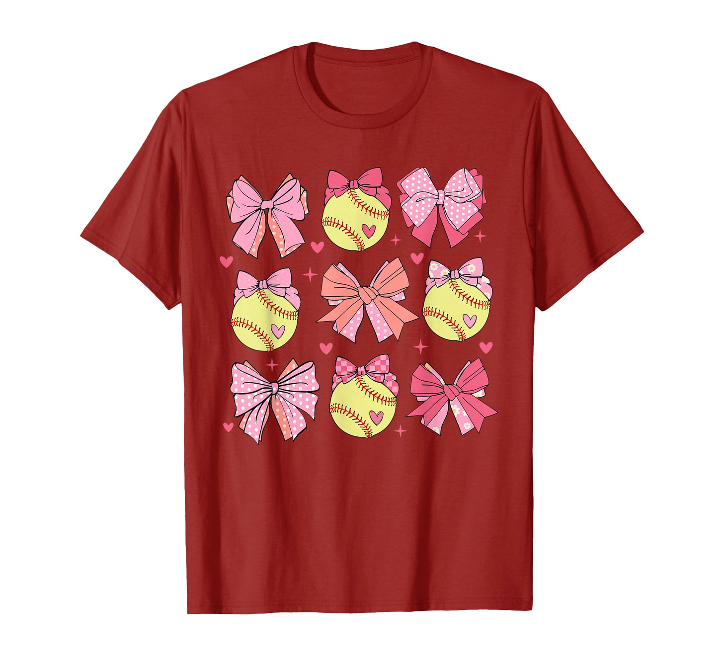 Softball Coquette Bow Softball Mom Mothers Day Softball Mama T-Shirt