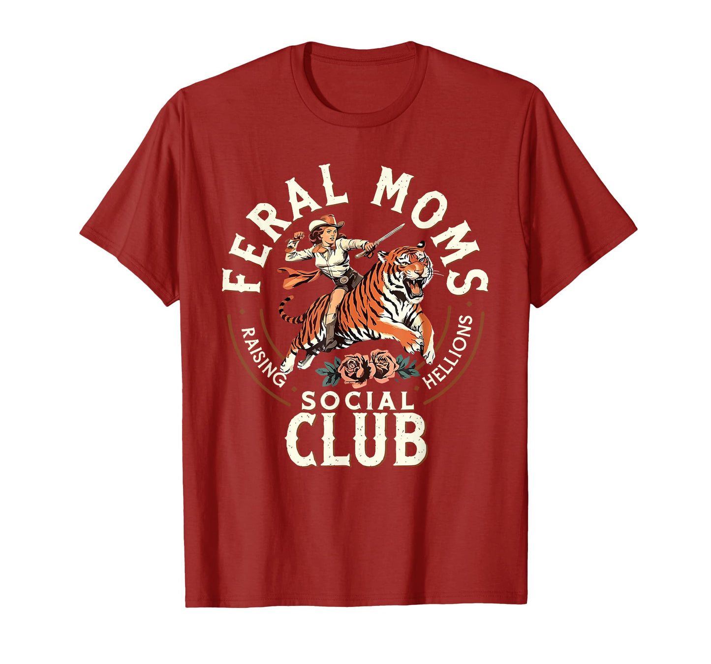 Feral Moms Social Club Feral Wife Trendy Mom Life Women Mama T-Shirt
