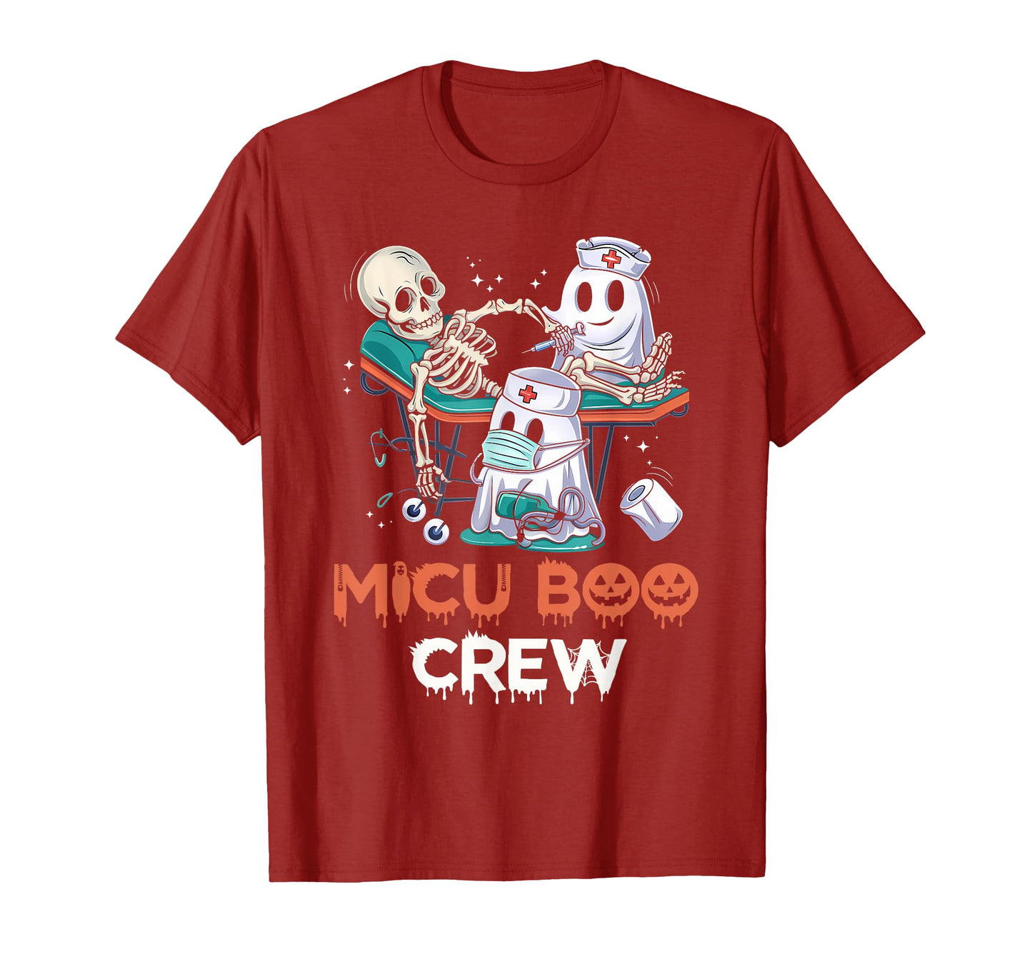Womens MICU nurse shirt MICU boo crew MICU RN Halloween T-Shirt