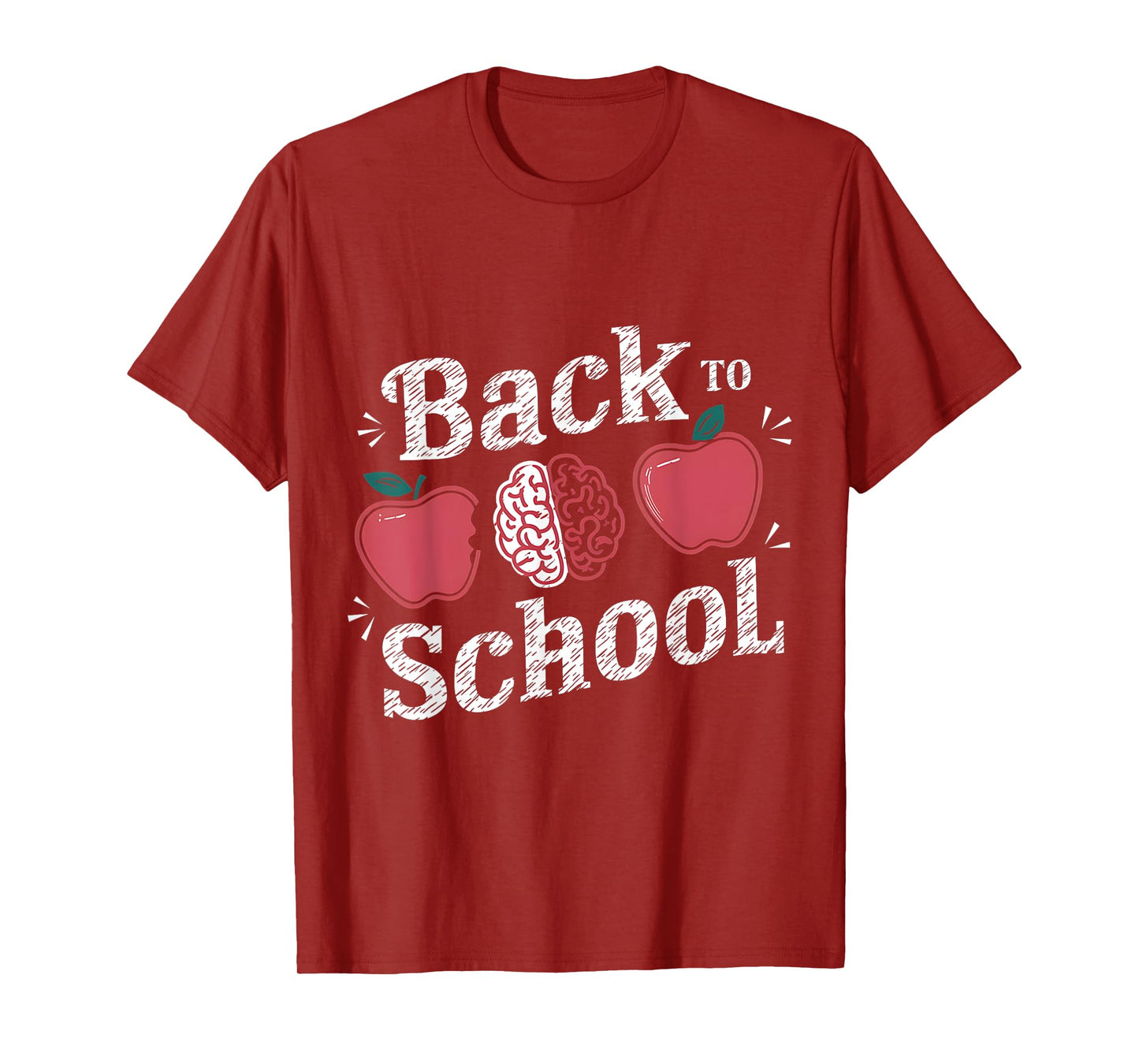 Back to School Apple & Brain Fun Design For Teachers Kids T-Shirt