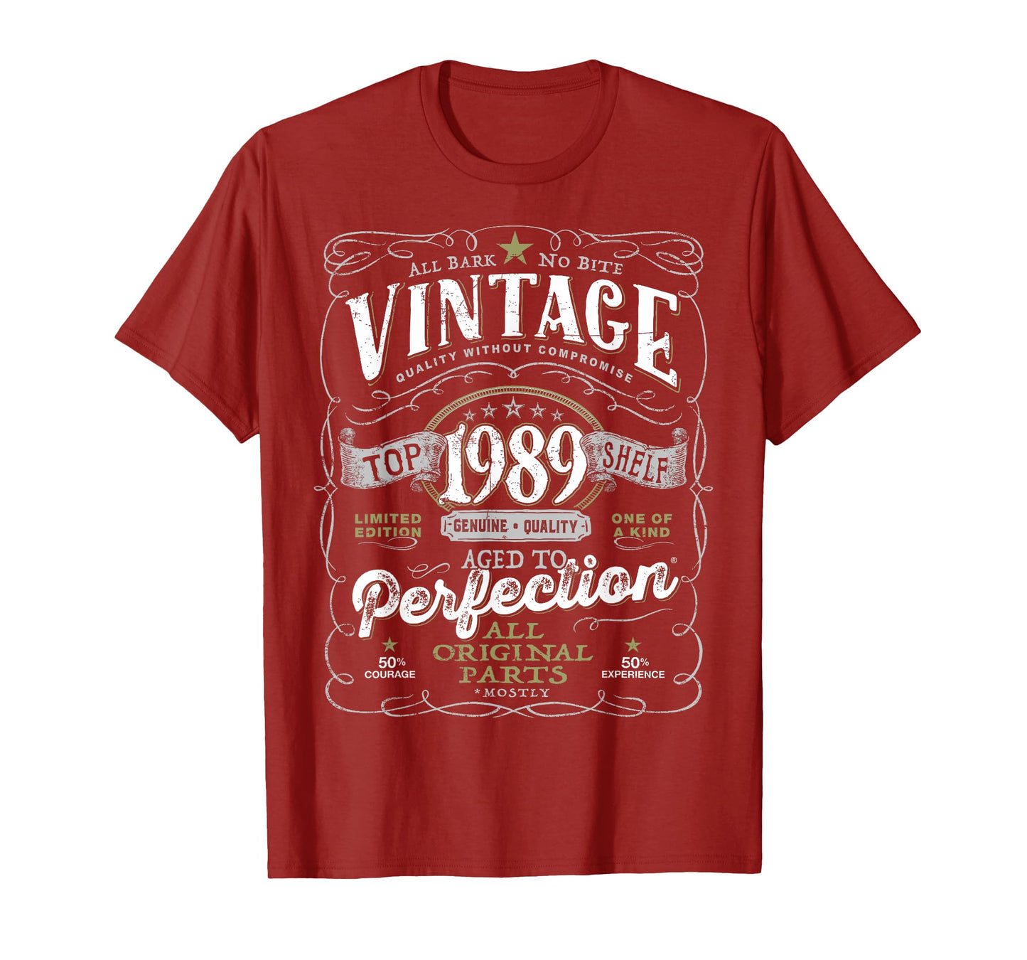 35th Birthday Top for Men, Vintage 1989 Aged to Perfection T-Shirt