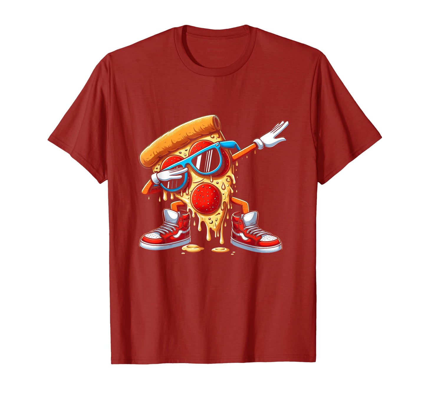 Dabbing Pizza Slice Dripping Fast Food Lovers Dab Dance T-Shirt