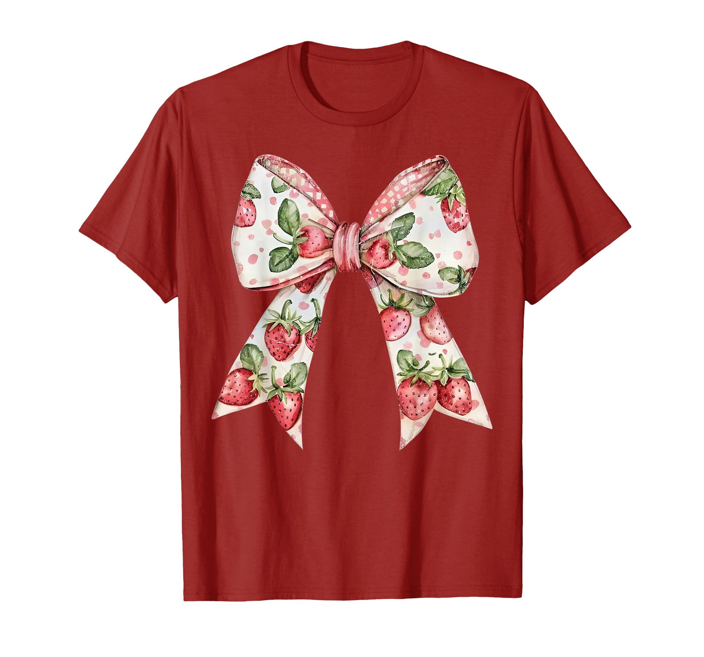 Strawberry Festival Coquette Bow Berry Fruit Season Women T-Shirt