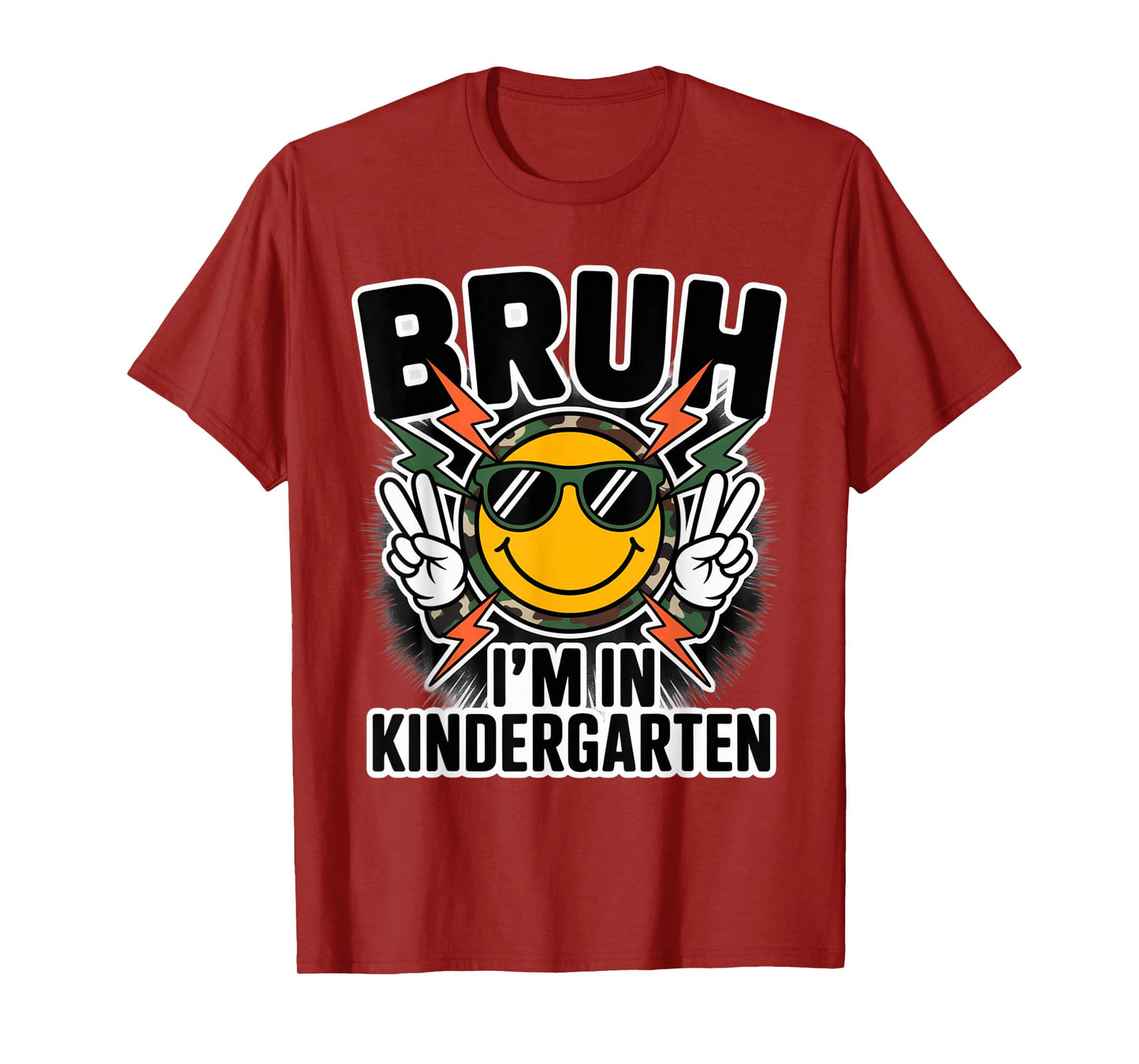 Bruh I'm in Kindergarten Camouflage Back to School Camo Boys T-Shirt