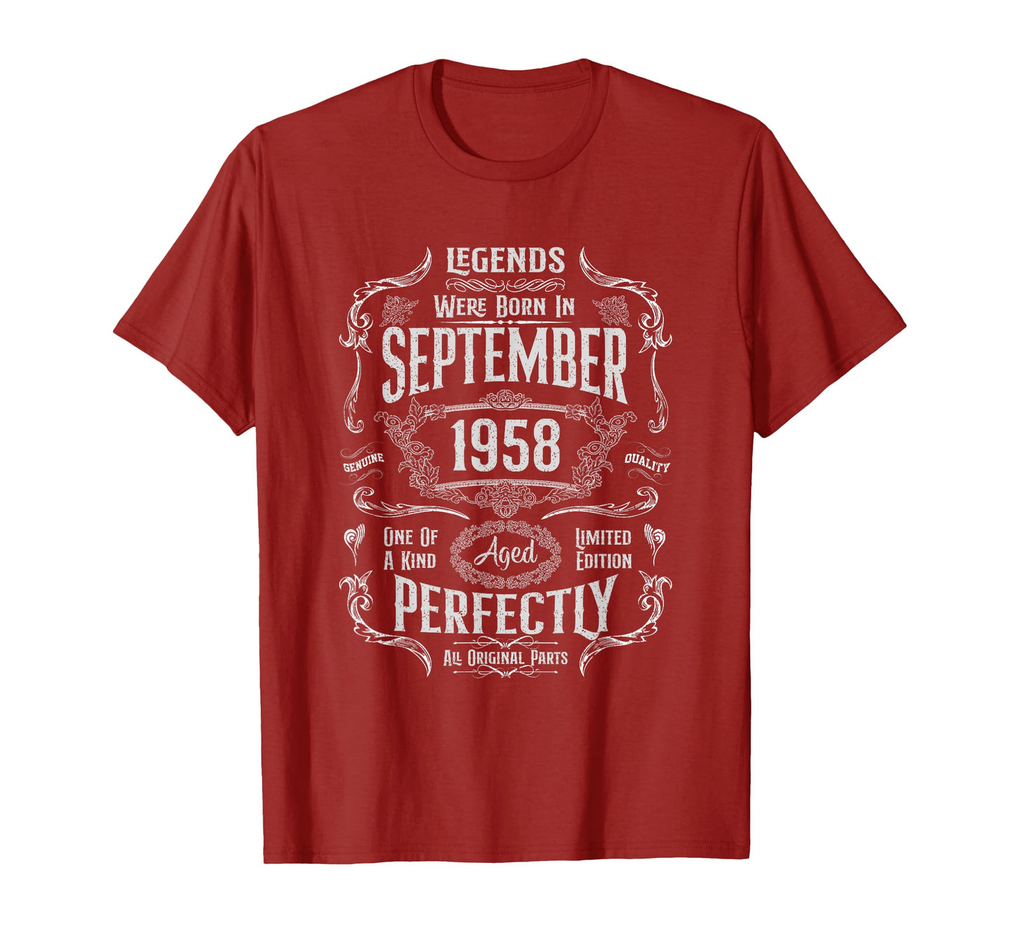 Vintage 67th Birthday Legends Were Born In September 1958 T-Shirt