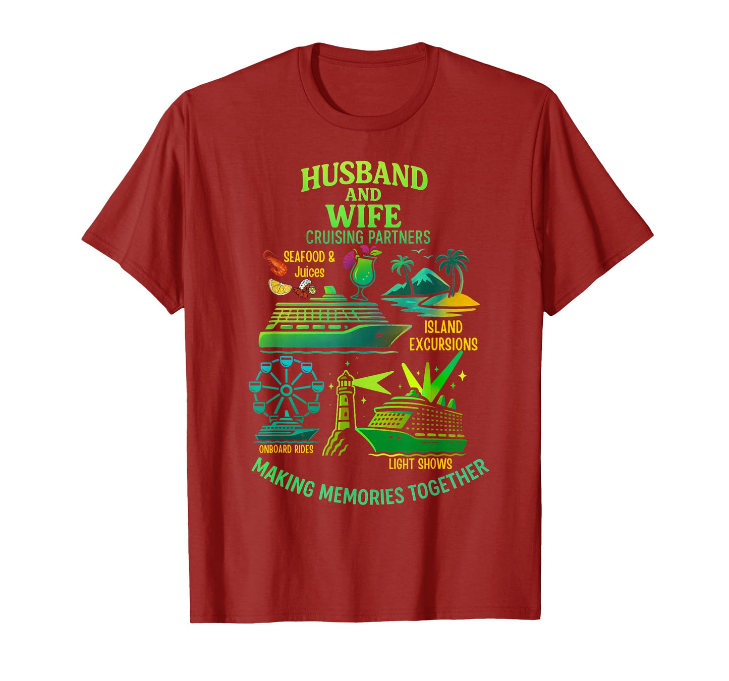 Husband and Wife Matching Cruise Vacation Couple T-Shirt