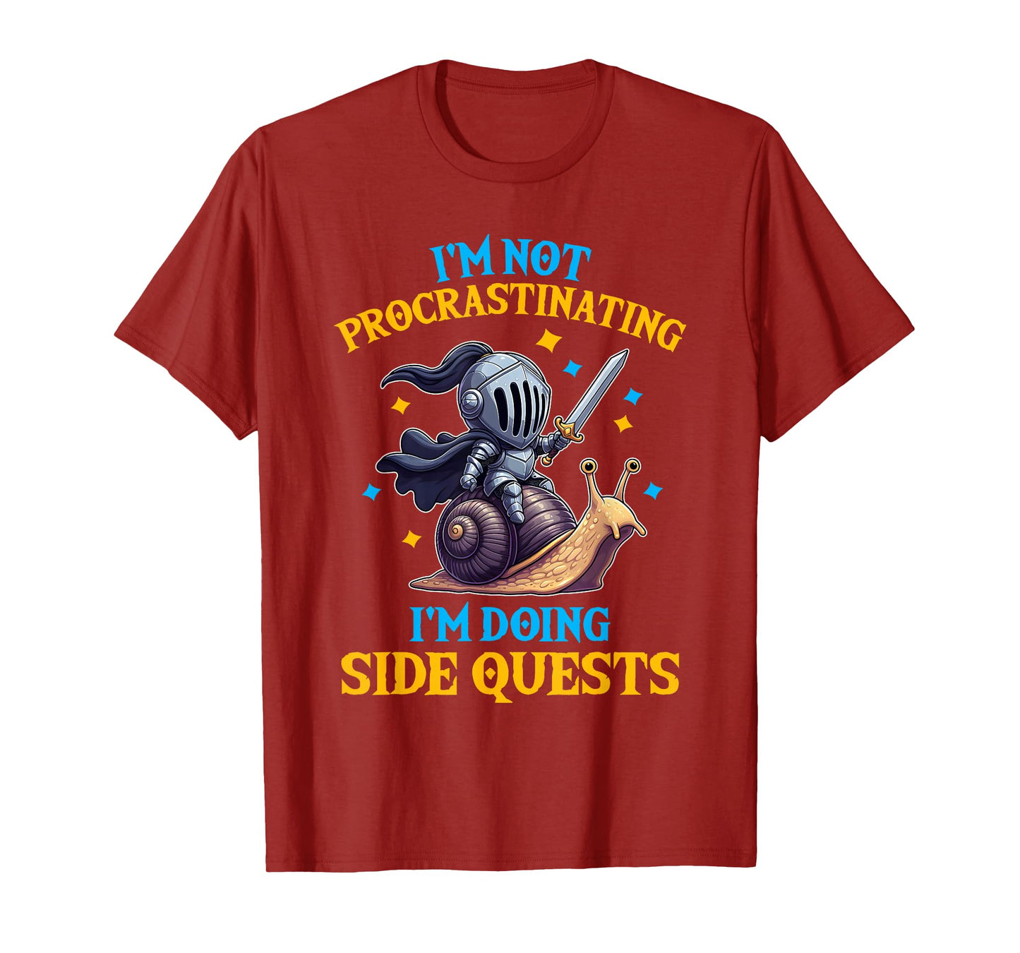 I'm Not Procrastinating I'm Doing Side Quests Fantasy Knight T-Shirt