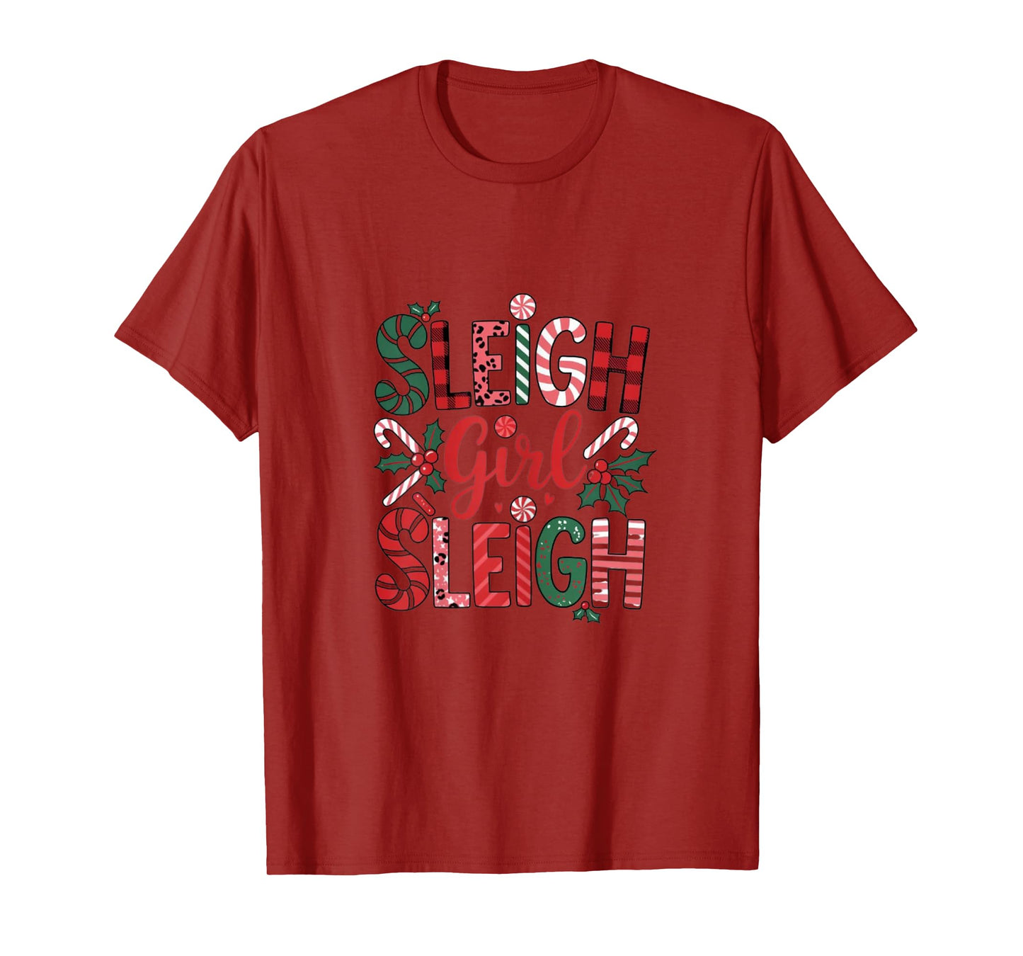 Sleigh Girl Sleigh Funny Little Women's Retro Christmas Day T-Shirt