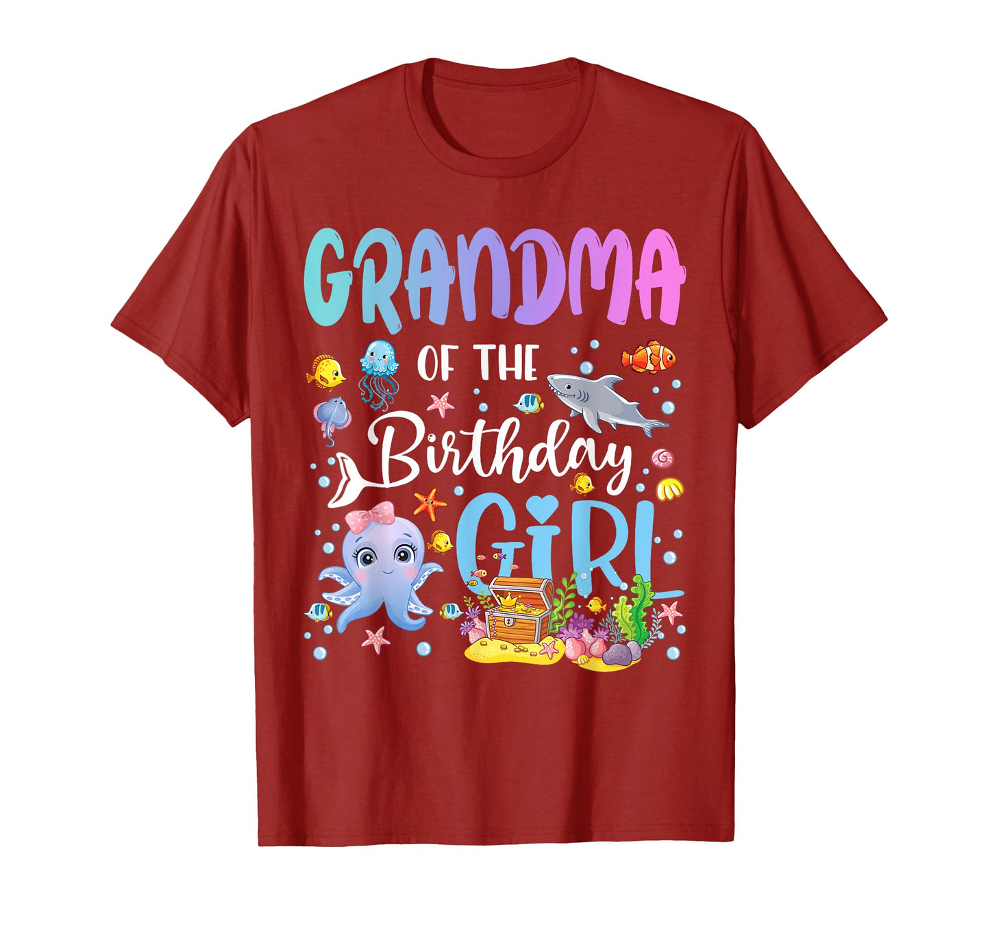 Grandma of The Birthday Girl Sea Fish Ocean Aquarium T-Shirt