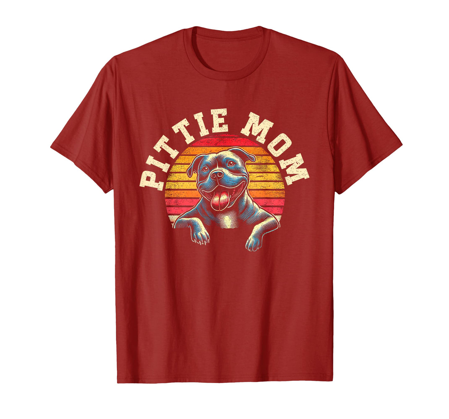Pittie Mom Retro Dog Lover Pitbull Mama Pitbull Lovers T-Shirt