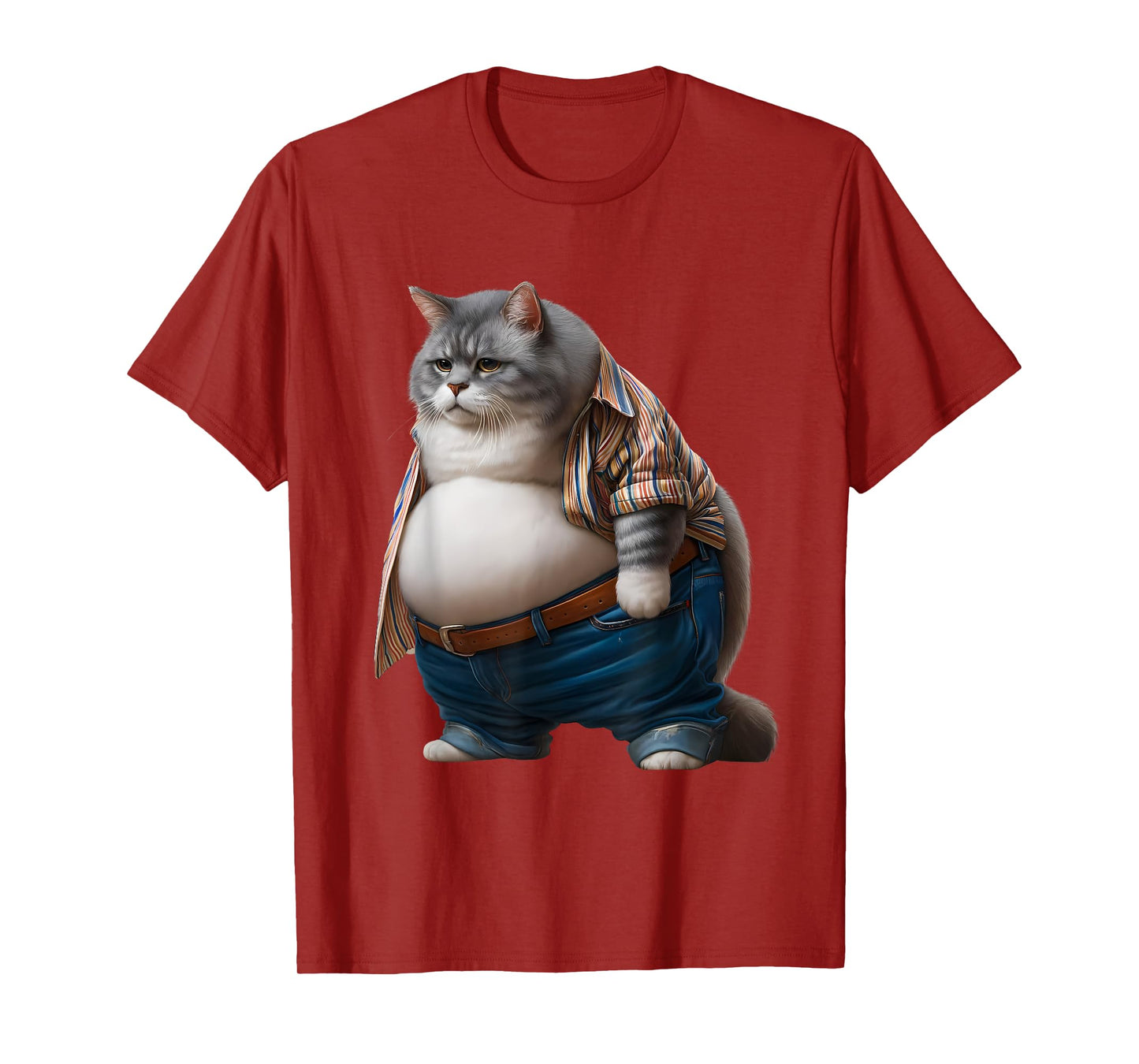 Funny Fat Cat Graphic Fat Kitten Design Chubby Cat Lover T-Shirt
