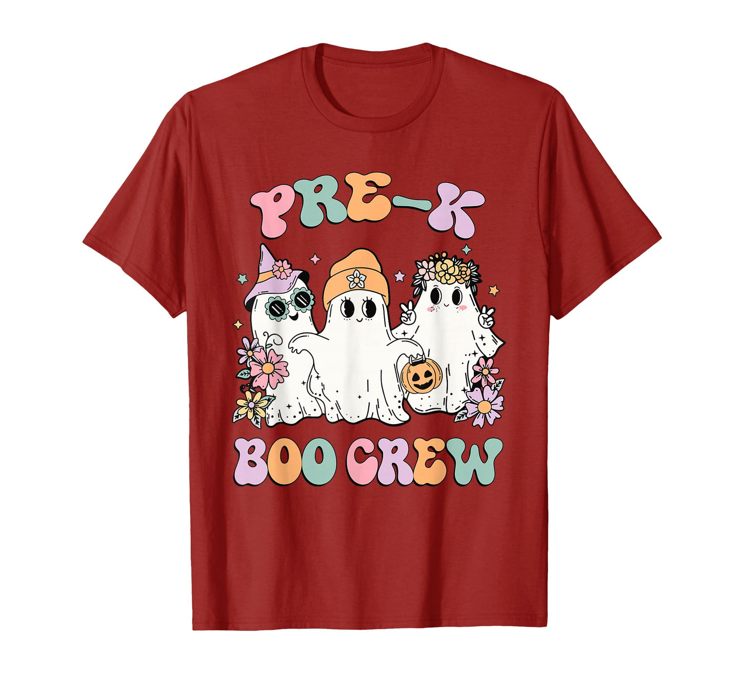 Teacher Boo Crew Pre K Cute Ghost Halloween Costume T-Shirt