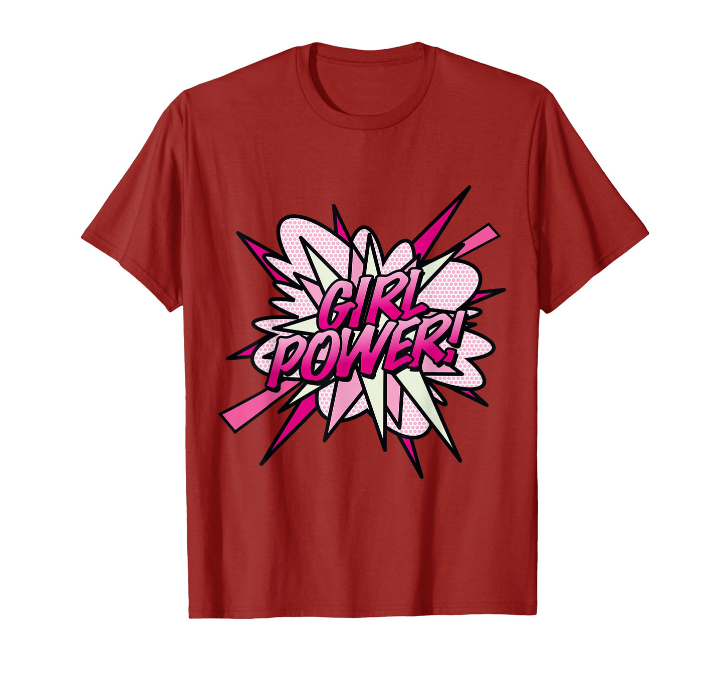 GIRL POWER Pink Comic Book Pop Art Fun Superhero Design T-Shirt