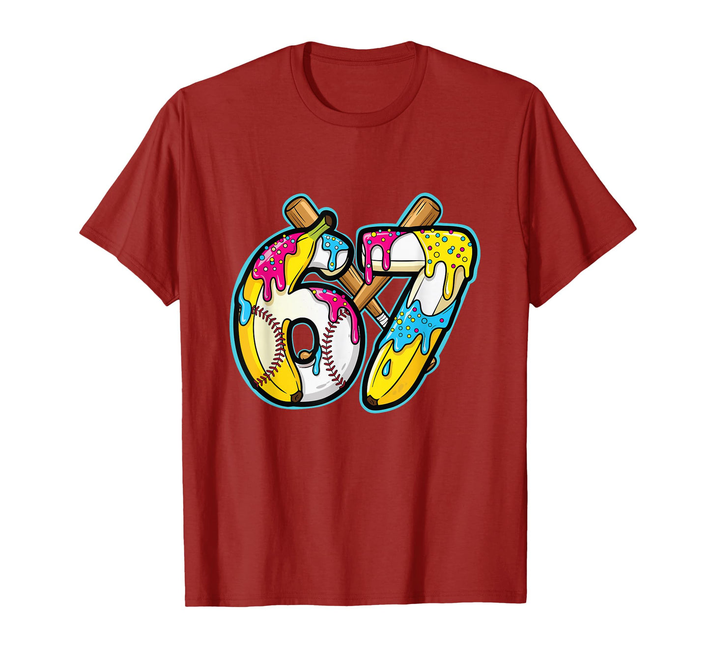 Funny Banana 67 Ice Cream Drip Meme Six Seven Gen Alpha Art T-Shirt
