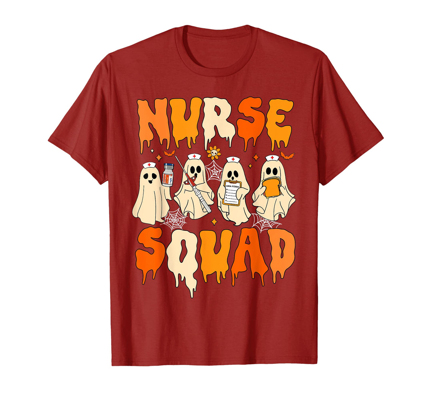 Nurse Squad Funny Ghost Halloween Nursing ER RN ICU ED Nurse T-Shirt