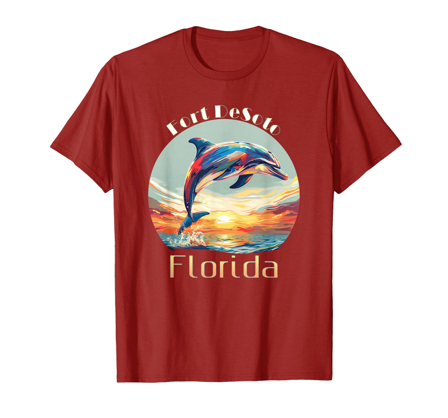 Fort DeSoto Florida Summer Vacation Beach Dolphin T-Shirt