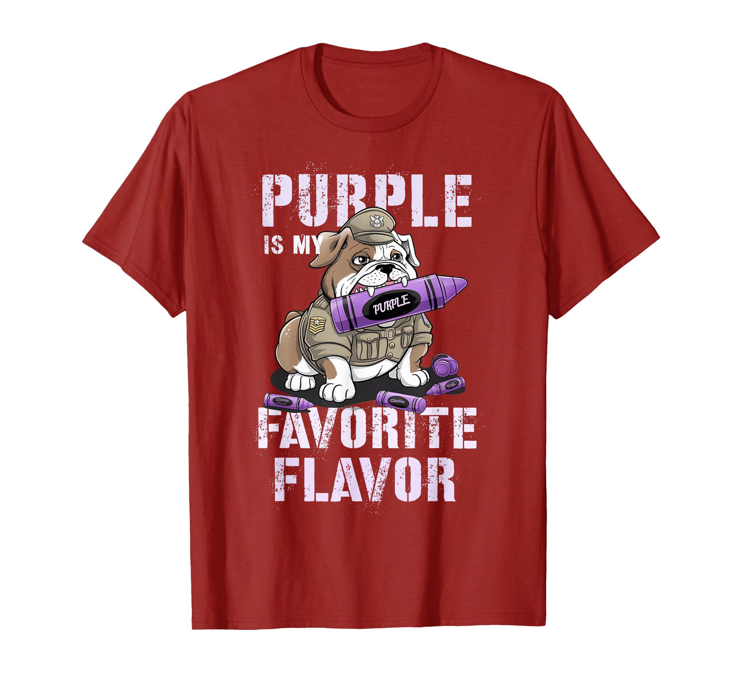 Cute Purple Up Military Kids Crayon MY FAVORITE FLAVOR Grunt T-Shirt