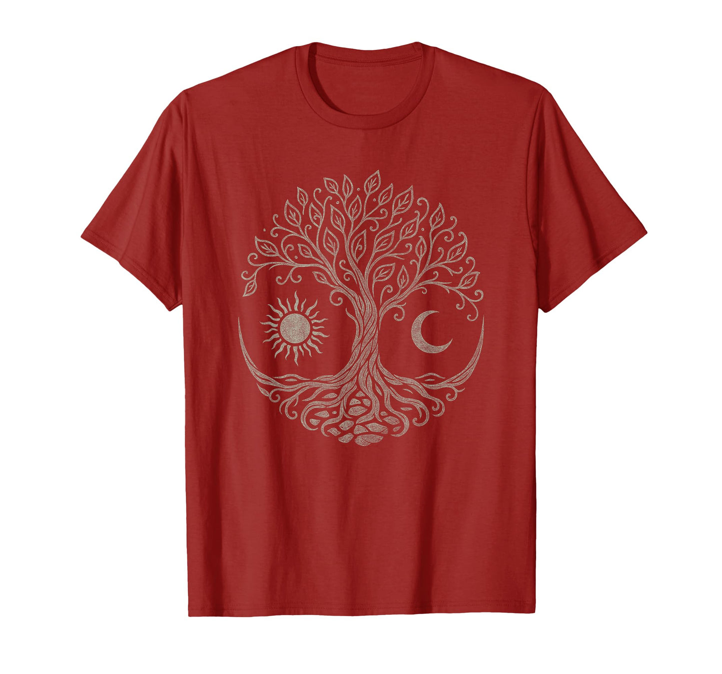 Celtic Tree Life Moon Sun Druid Nature Yggdrasil Symbol Art T-Shirt