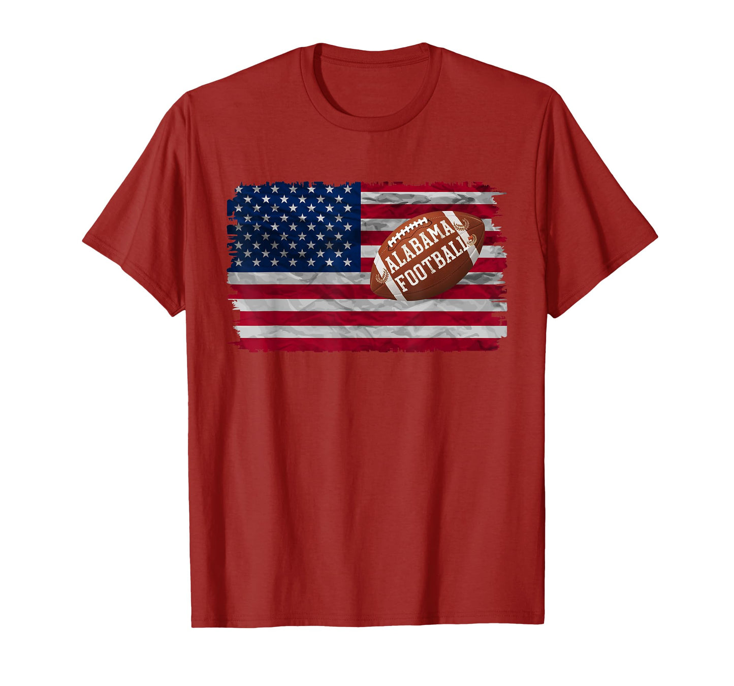 Patriotic USA Flag Alabama Football Season Party Funny Women Men T-Shirt