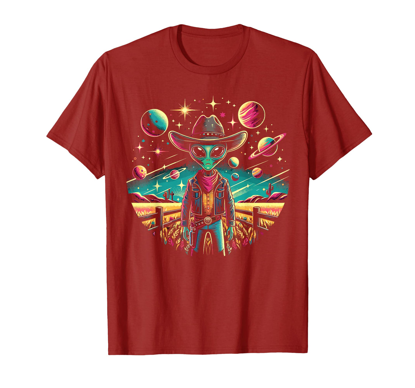Alien Lover Flying Saucer UFO Extraterrestrial Cowboy T-Shirt