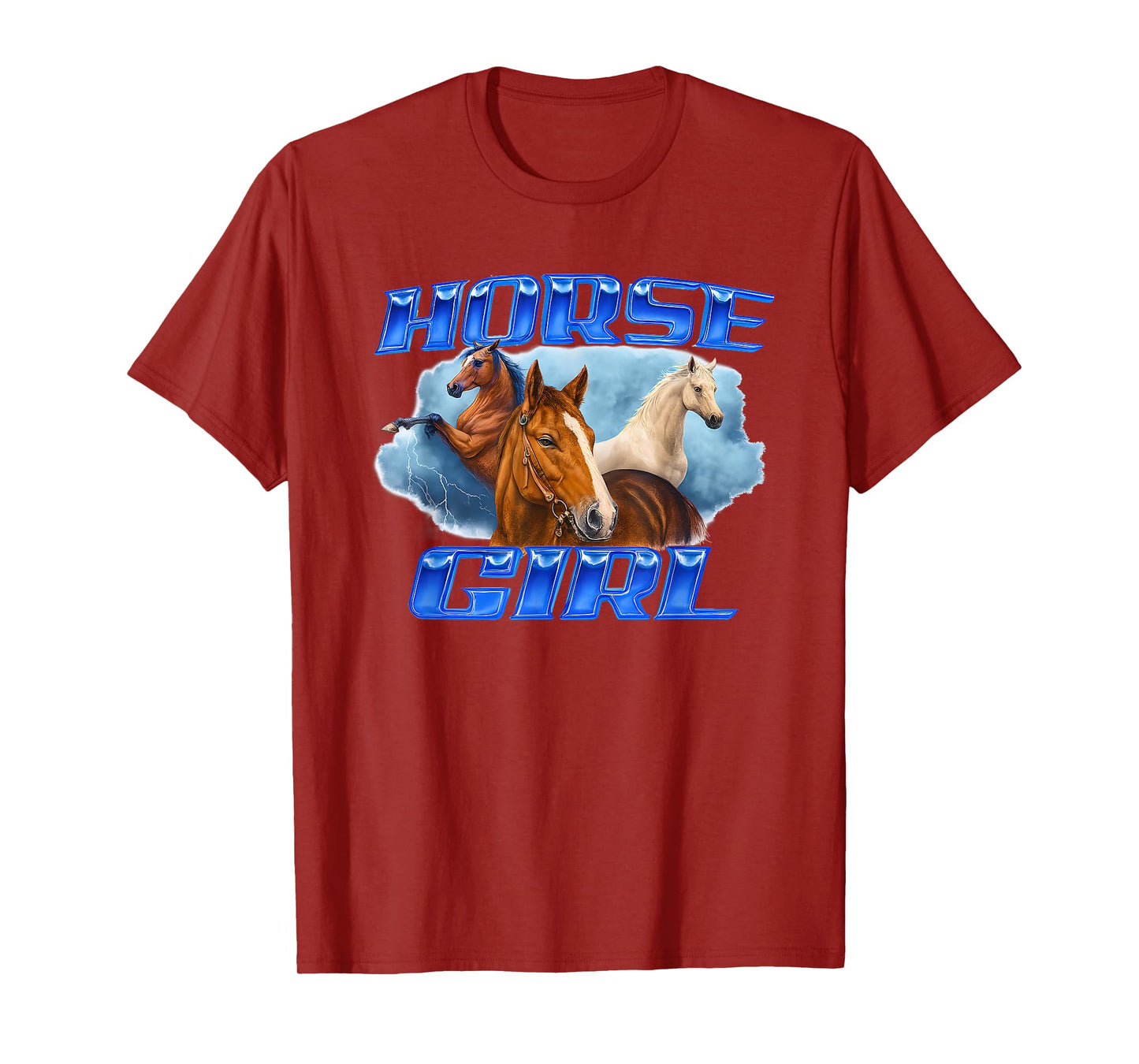 Horse Girl Lightning Funny for Men Women T-Shirt