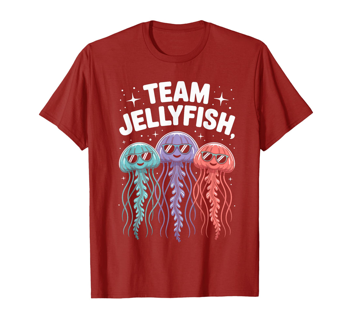 Jellyfish Team Funny Cartoon Ocean Birthday Party Style T-Shirt