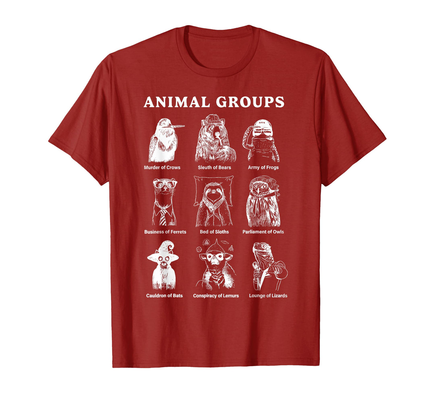 Animal Groups Educational Wildlife Animals Of The World T-Shirt