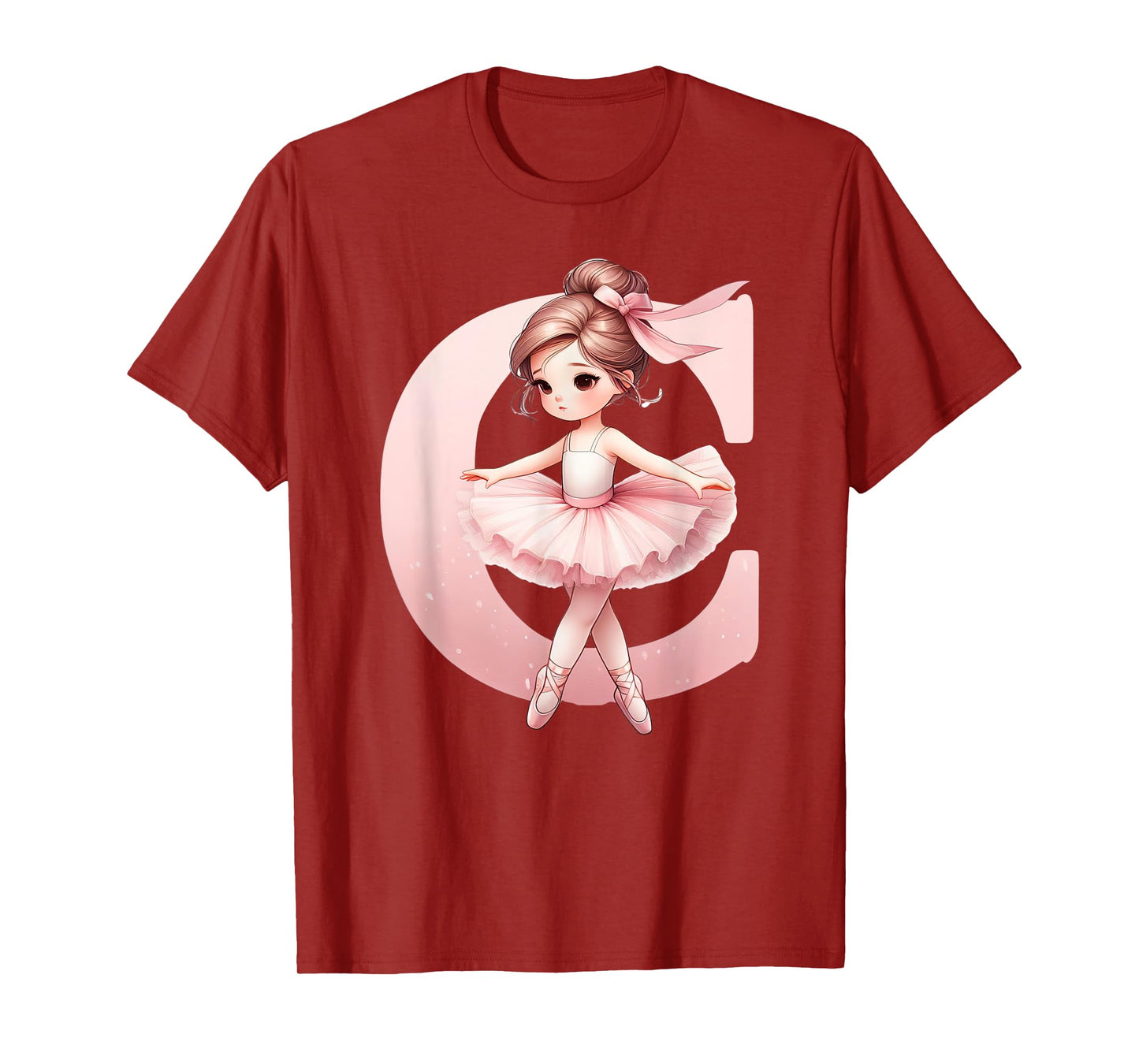 Ballerina Girl Dancing Name First Letter C Girly Tutu Ballet T-Shirt