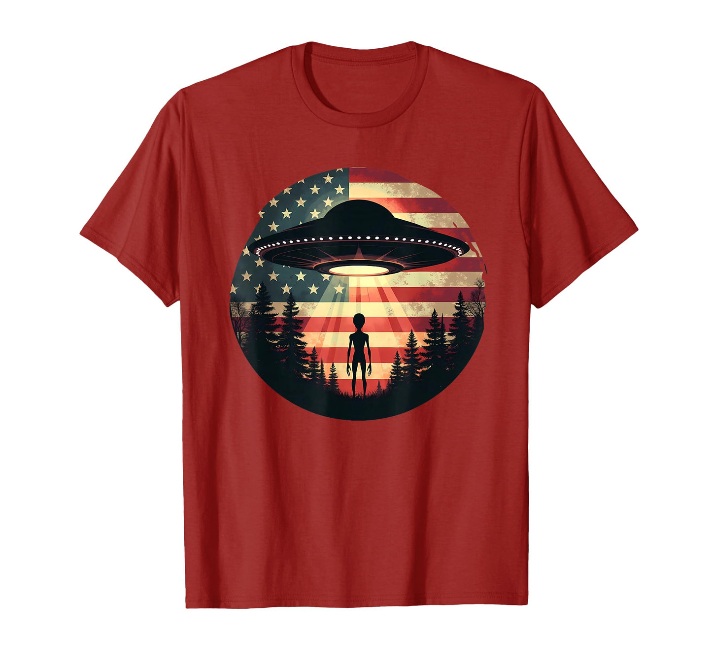 Alien/Extraterrestrial UFO American Fl Sci-Fi Patriotic T-Shirt
