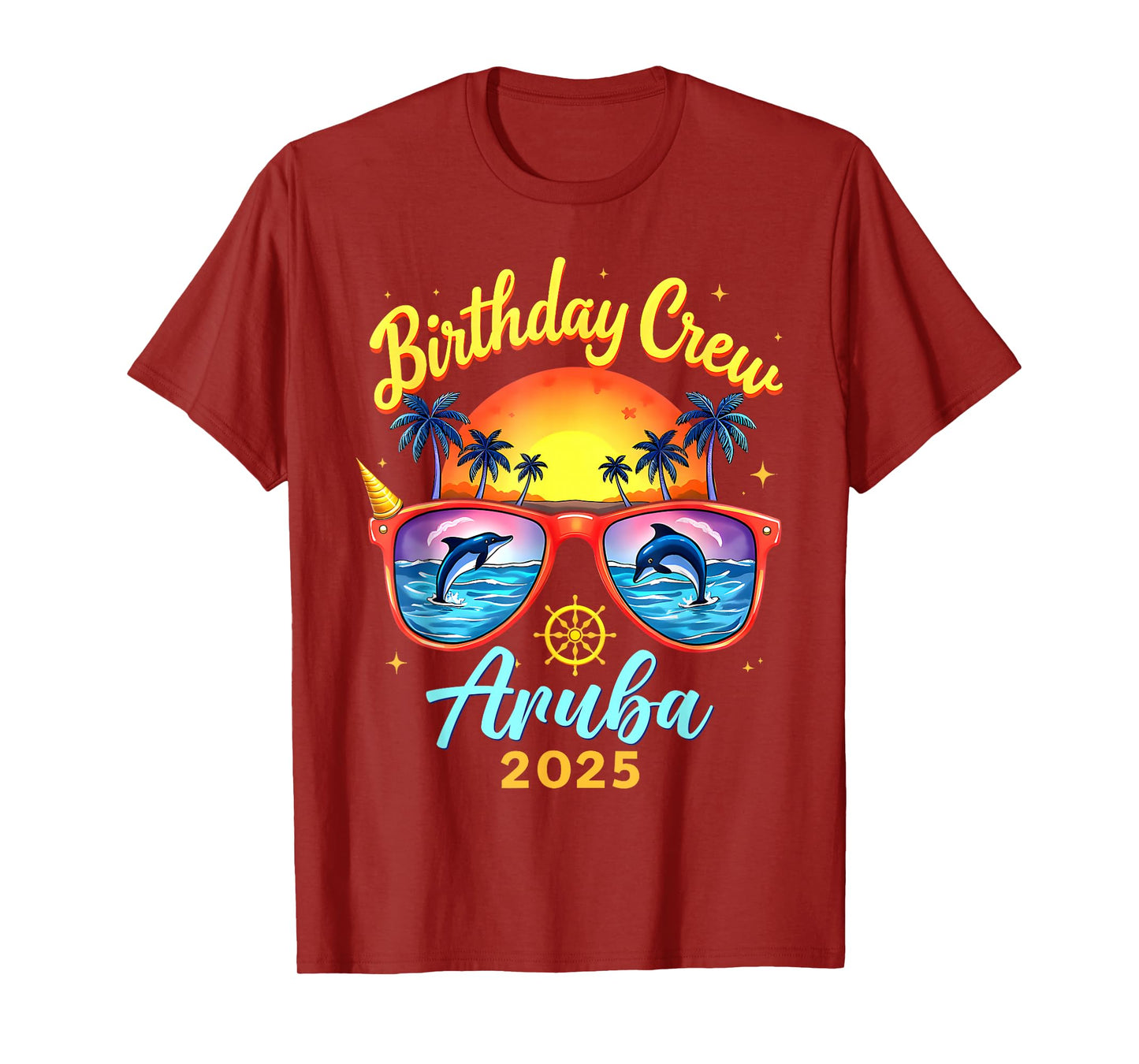 Birthday Crew Vacation Aruba 2025 Party Matching Cruise T-Shirt